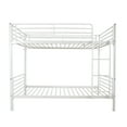 thumbnail image 4 of Ktaxon Twin Over Twin Metal Bunk Bed with Ladder, 13-Inch Guardrails, No Box Spring Needed, Space-Saving, White, 4 of 7