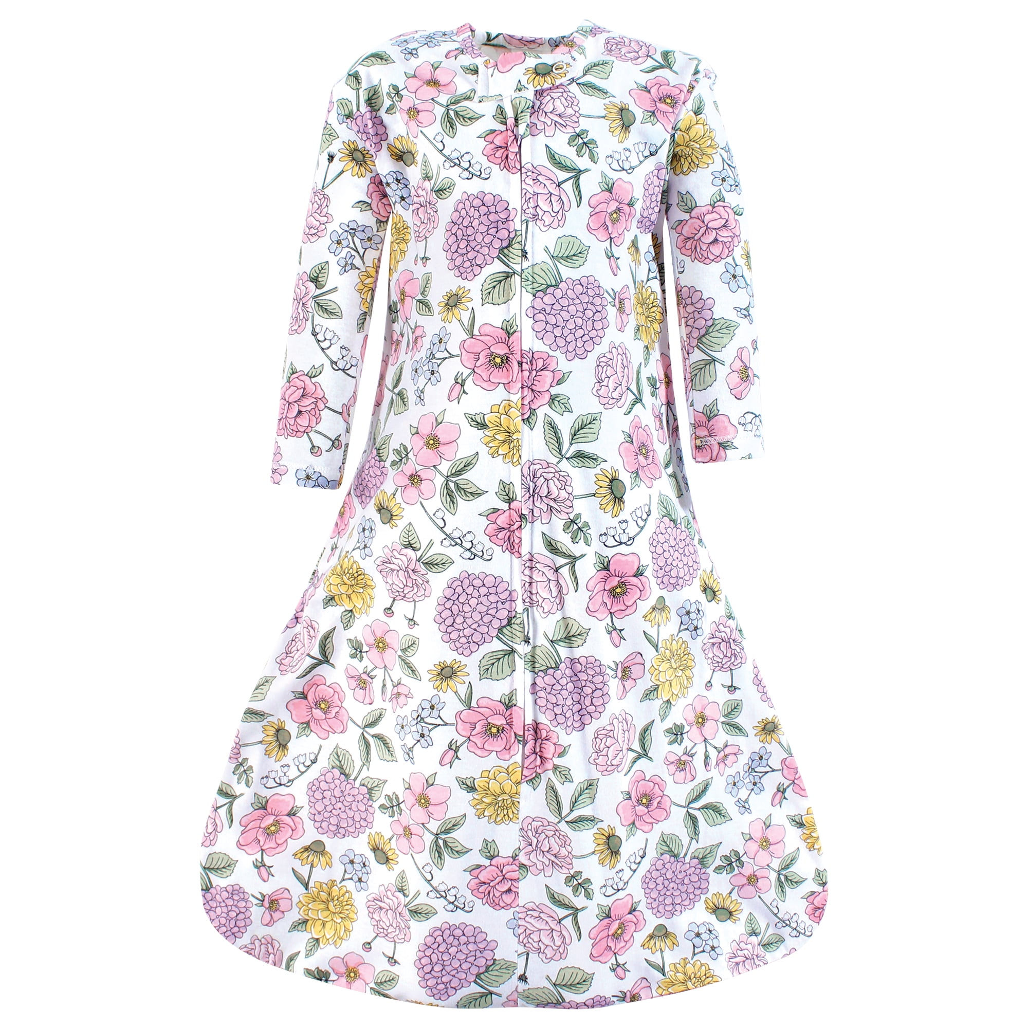 Hudson Baby Infant Girl Long Sleeve Cotton Jersey Sleeping Bag, Vintage Blossom, 0-6 Months