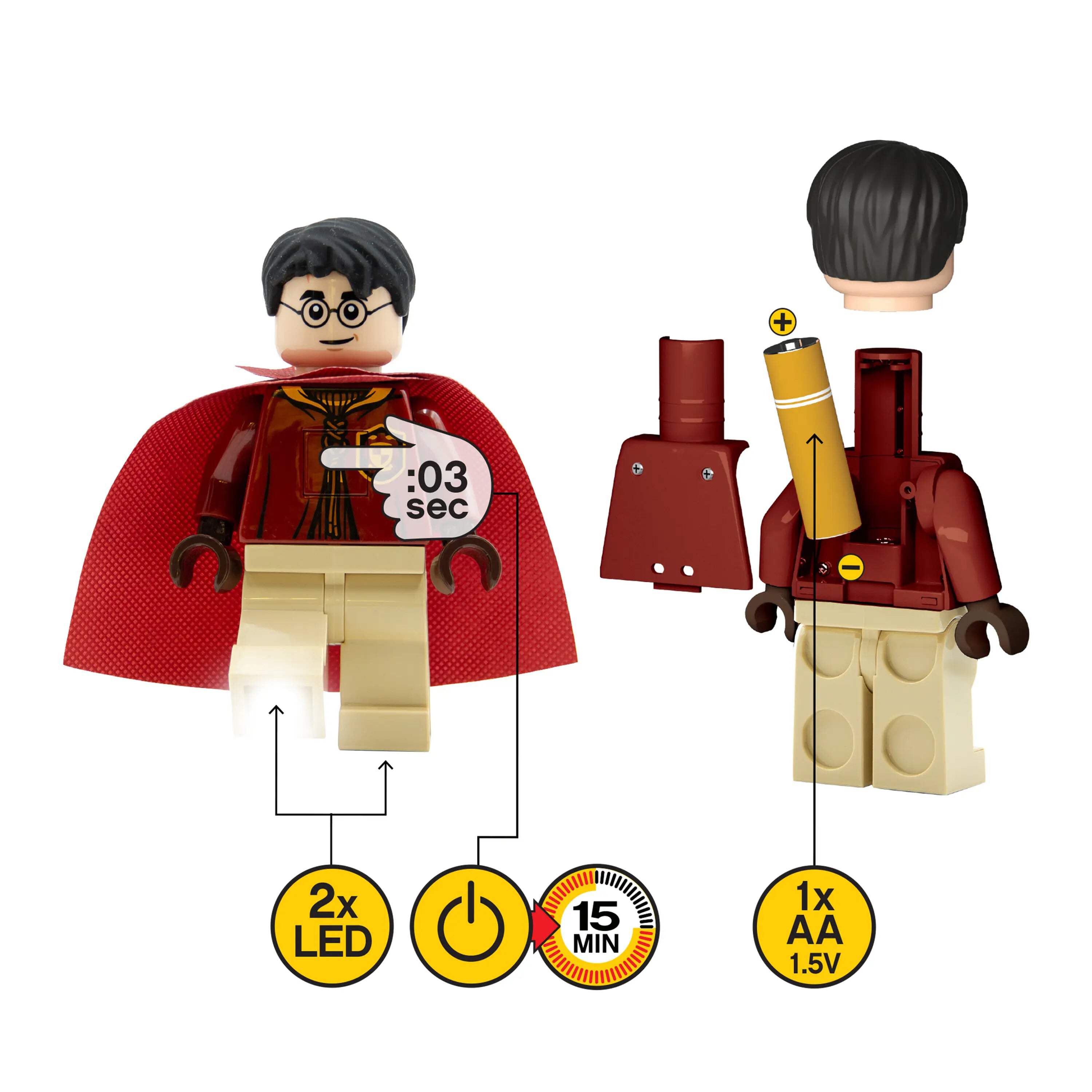 LEGO Lego Harry Potter Torch Flashlight - Harry Potter - 5 Inch Tall Figure (TO50B)