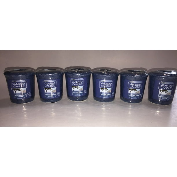 Lot of 6 Mediterranean Breeze Votive Candles, By Yankee Candle