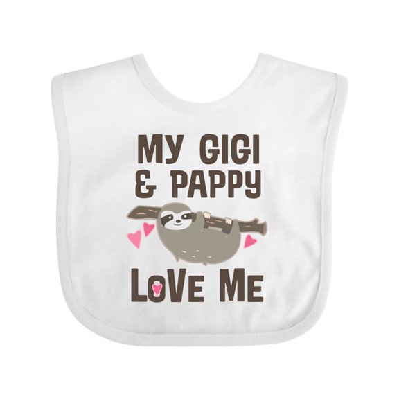 Inktastic My Gigi and Pappy Love Me Girls Baby Bib