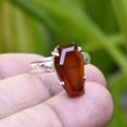 thumbnail image 3 of Natural Garnet Red Gemstone Coffin Ring, Solid 925 Sterling Silver Jewelry, Unisex Handmade Ring, Wedding Ring, Anniversary Gift For Him Her, Birthday January Birthstone Gift (garnet, Size 7), 3 of 5