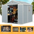 thumbnail image 3 of Sunmthink Lockable Resin Storage Shed, 83.46" x 77.17" x 95.67", Gray, 3 of 9