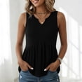 thumbnail image 4 of BUIGTTKLOP Tank Tops for Women Summer Babydoll Tops V Neck Sleeveless Shirts Dressy Casual Blouses Beach Vacation Clothes, 4 of 5
