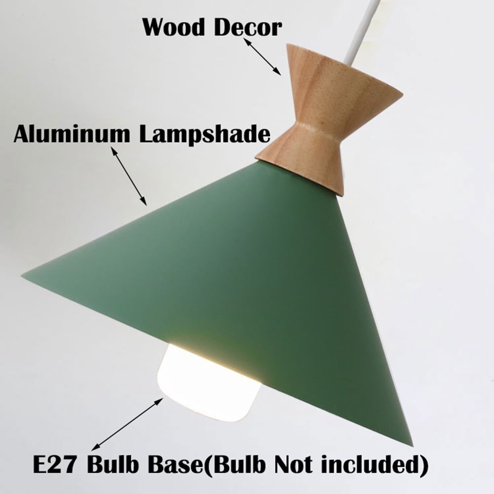 Small Colorful Wood Metal Pendant Light Fixture for Over Kitchen Sink, Single Creative Simple Pendant Lighting, Nordic Retro Hanging Lamp, Modern Farmhouse Ceiling Chandelier for Dining Table