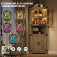 thumbnail image 6 of Danolapsi 67" Tall Corner Storage Cabinet with Lights, Farmhouse Corner Hutch Display Cabinet with Glass Doors, Wooden Storage Organizer for Kitchen, Living Room, Bathroom, 6 of 7