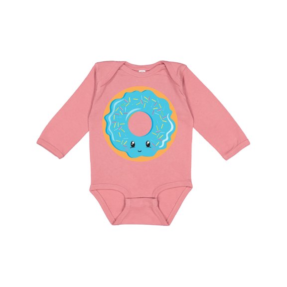 Inktastic Blue Donut Boys or Girls Long Sleeve Baby Bodysuit