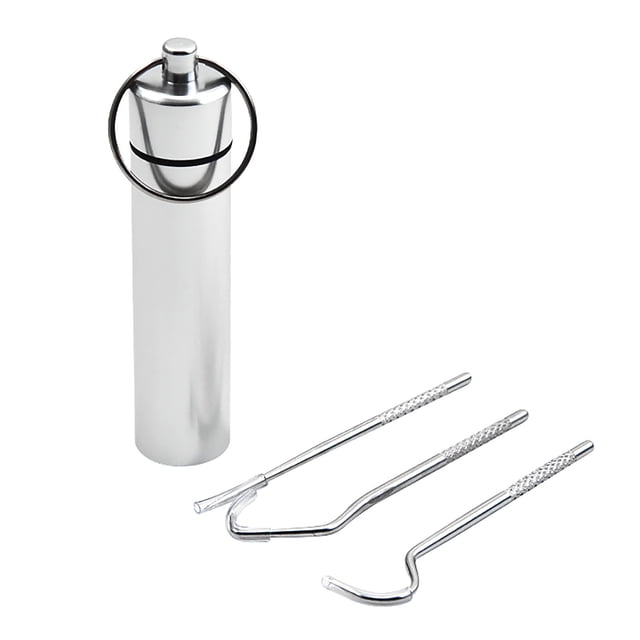 Soins Dentaires Kit d'Hygiène Dentaire en Acier Inoxydable 3 Pcs Sonde Racloir Outil
