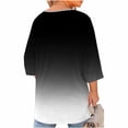 thumbnail image 7 of LEKWK 3/4 Sleeve Tops for Women Regular Fit Keyhole Neck 3/4 Sleeve Tops Regular Fit Gradient Ombre Casual Tops Casual Tunic Length office Work Outfits, 7 of 7