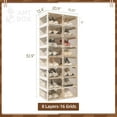 thumbnail image 6 of Foldable Shoe Rack,Shoe Organizers for Closet Plastic Shoe Storage Box for Entryway,Living Room,Large Sturdy Stackable Sneaker Cabinet Bins with Magnetic Clear Door 8 Tiers 16 Pairs, 6 of 6