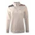 thumbnail image 3 of Vineyard Vines Women's Flag Jersey 1/4 Zip Sweater Whale Logo White  $125.00, 3 of 4