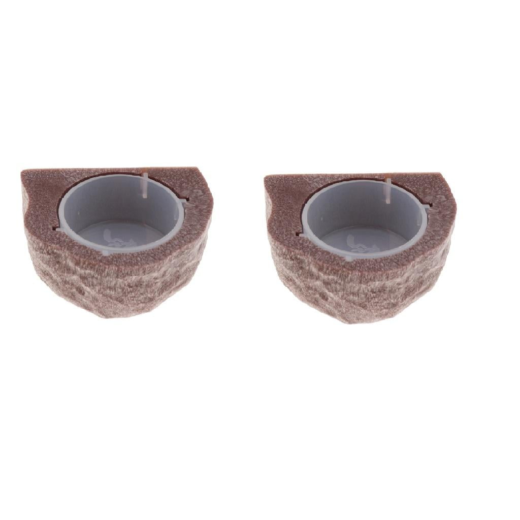 2x Magnetic Gecko Feeder Ledge Single Bowl for Reptile Food & Water Feeding 