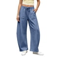 thumbnail image 2 of Ynynloco Women's Baggy Wide Leg Pants High Waisted Athletic Sweat Pants Fall Winter Baggy Workout Pant with 2 Pocket, 2 of 9