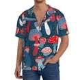 thumbnail image 3 of Disketp Men's Hawaiian Colorful Mushrooms Print Shirts Button Down Holiday Beach Shirts-Large, 3 of 7