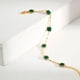 thumbnail image 2 of Pulsera de esmeraldas para mujer Pulsera delicada chapada en oro verde esmeralda para mujeres Adolescentes Niñas Perfecta para regalar, 2 of 5