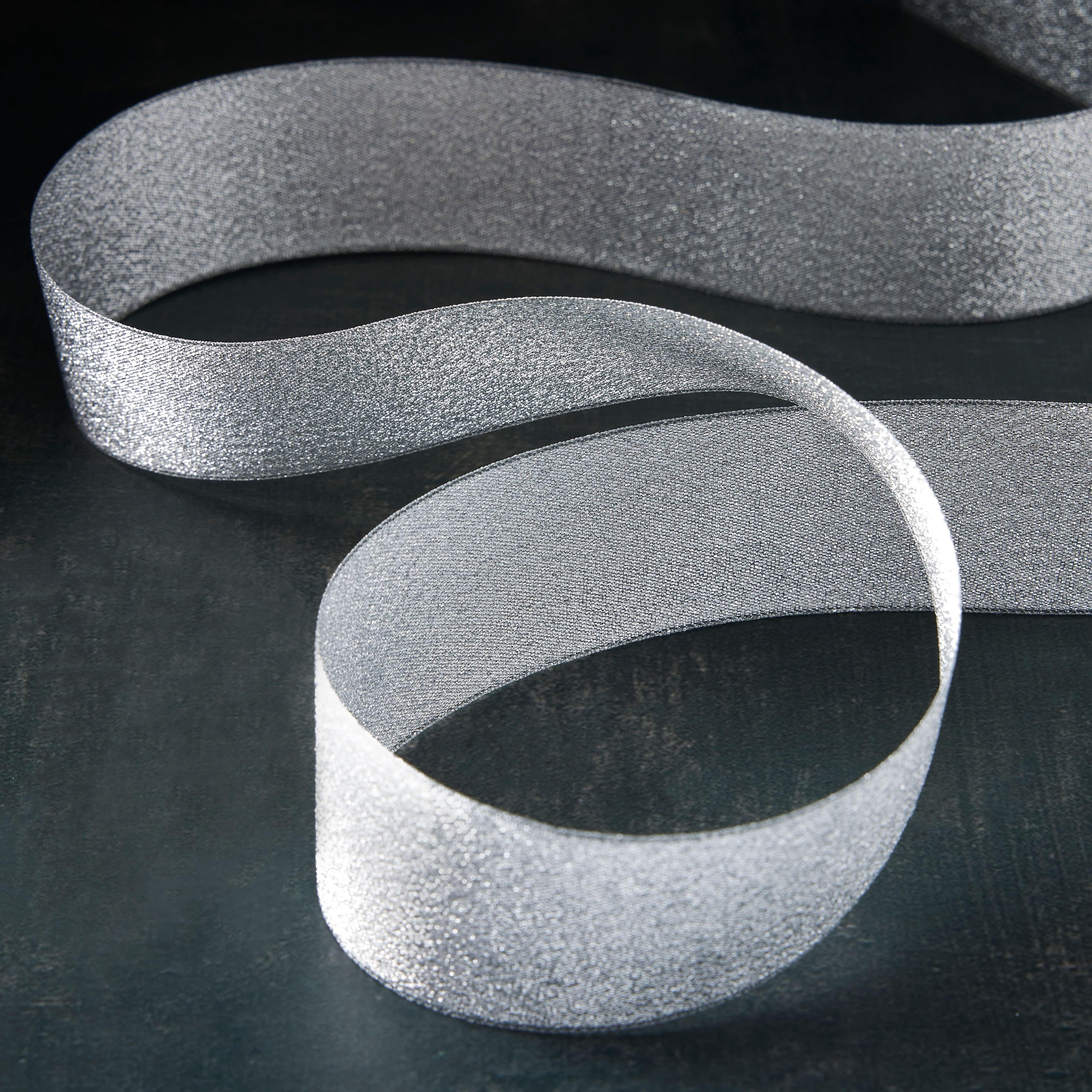 1.5" x 3yd. Silver Metallic Wired Ribbon by Celebrate It – Woven Selvage Edge - Ideal for Bows - Wreaths & Gift Wrapping - 12 Pack