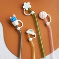 thumbnail image 4 of Couvercles de Paille en Silicone 9 Pcs Mignons Réutilisables Bouchons de Paille pour Paille 1/4 Pouce pour Extérieur Arc-en-Ciel Papier Froissé, 4 of 4