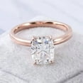 thumbnail image 2 of solitaire jewels 3CT Elongated Cushion Moissanite Hidden Halo Engagement Ring For Women, 14K Rose Gold, 2 of 6