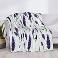 thumbnail image 3 of Yiaed Lavender Flowers Print Blanket Throw Blanket Soft Cozy Flannel Blanket for Home Bed Sofa Couch Chair-40"x30", 3 of 6