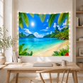 thumbnail image 5 of Tropical Bay with Palm Fronds and Sandy Shore, Serene Coastal Style for Ocean Lovers, Beach Wall Art, Housewarming Gift, Tapestry Wall Hanging for Bedroom and Living Room, 5 of 7