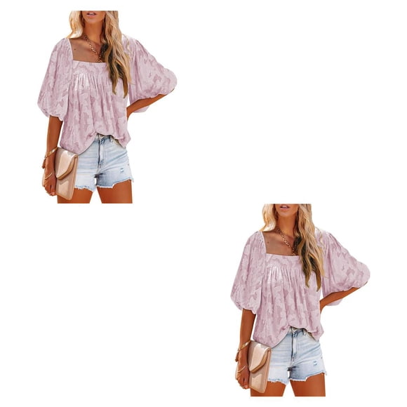 Qarigey Blusa informal para mujer, camisa para niñas, Club, playa, vacaciones, viajes, transpirable, básica, para el hogar, ropa Type15 NO15