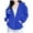 Blue, variant on Women Cute Rugby Graphics Full Zip Up Hoodie Aesthetic Sweatshirt Cotton Jacket with Pockets