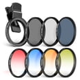 thumbnail image 1 of Kit de filtros de lentes Neewer de 58 mm con clip para teléfono móvil para iPhone, 1 of 8