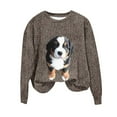thumbnail image 2 of Uootdi Fall Fashion Must Haves Gift Dog Graphic Print Long Sleeve Shirts for Women Crewneck Cute Tee Tops Casual Loose Trendy Pull, 2 of 4