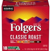 Folgers Classic Roast Coffee K-Cup Pods, 18 Count