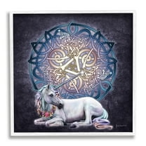 Stupell Industries Unicorn Celtic Pattern Fairy Tales & Fantasy Painting White Framed Art Print Wall Art, 17 x 17