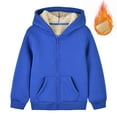 thumbnail image 2 of Hessimy Boys Zip-Up Fleece Hoodies Sweater Jacket Essentials Hoodie Unisex Essentials Hoodie Boys Hoodies Size 14-16 Oversized Hoodie (Blue,4-5 Years), 2 of 9