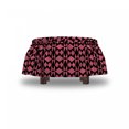 thumbnail image 4 of Geometric Ottoman Cover, Diamond Shapes Squares, 2 Piece Slipcover Set with Ruffle Skirt for Square Round Cube Footstool Decorative Home Accent, Standard Size, Pink Charcoal Grey, by Ambesonne, 4 of 5
