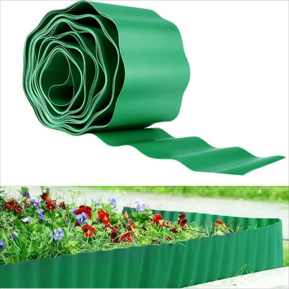 Plastic Lawn Edging, 6" x 30ft Corrugated Garden Border - DIY Landscape Edging for Flower Beds, Vegetable Gardens & Yard (Heavy-Duty, No Tools Needed)