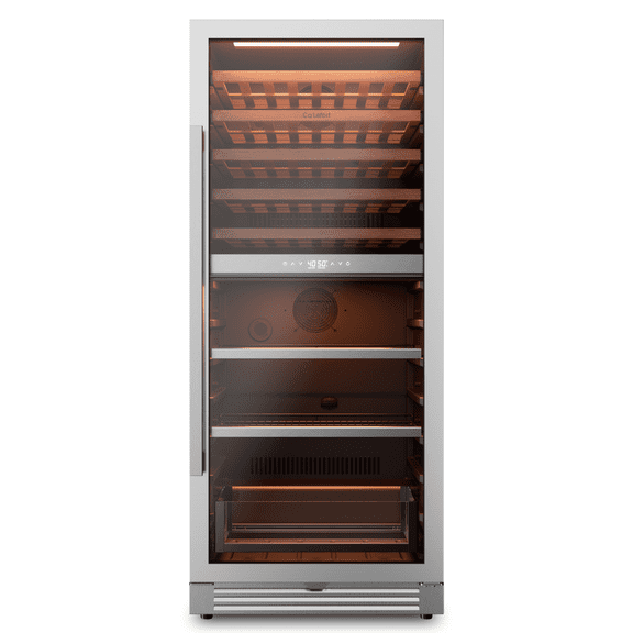 Calefort 152 Cans Wine and Beverage Refrigerators,Dual Zone Freestanding or Built-In Beverage Cooler with Glass Door for Home,Bar,Office