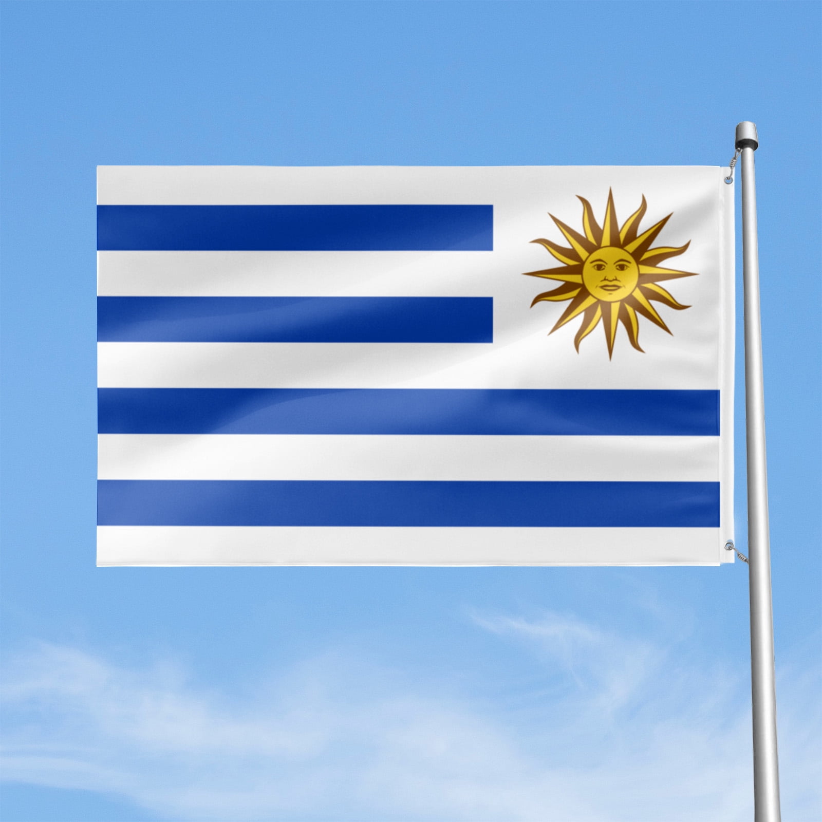 Livetty Double Sided 3 layers Flags 4x6 Ft Uruguay Flags Banner for Yard Decoration Garden Display For World Soccer Play