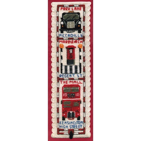 Textile Heritage Streets of London Counted Cross Stitch Bookmark Kit