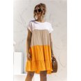 thumbnail image 1 of Nouveau Femmes Décontracté en Vrac Surdimensionné Robe Patchwork Manches Courtes Grands Volants Robe de Plage Robe, 1 of 2