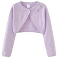 thumbnail image 2 of Gubotare Little Girls Cardigan Unisex Boy' Girls' Cardigans Sweater V-Neck Long Sleeve Button Knit Sweaters Size 7-8 (Purple,7-8 Years), 2 of 9
