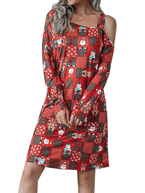 womens plaid christmas dress