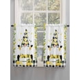 thumbnail image 5 of Lemon Gnomes Living Room Curtains 2 Panel, Summer Botanical Yellow Fruit Black Lattice Cafe Window Treatment, Farmhouse Bedroom Bathroom Kitchen Curtains Drapes 104"x45", 5 of 6