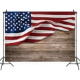 thumbnail image 2 of 7 x 5 ft Independence Day 4th of July Wood Board Photography Backdrop American Flag Wooden Backdrop Photography Memorial Day Veterans Day Background Kids and Adults Portrait Banner Studio Props, 2 of 5