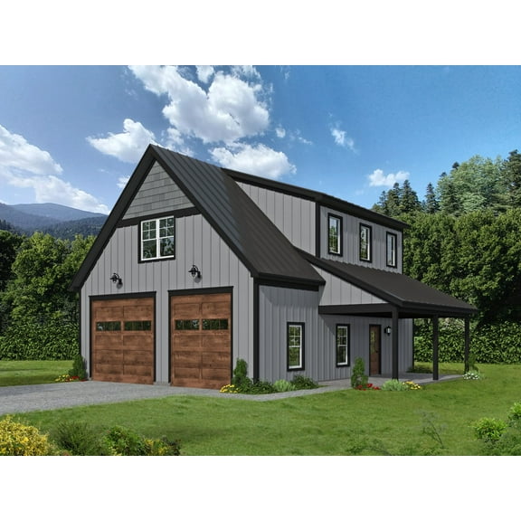 763-1241: Traditional Country 1 Bed, 2 Bath Luxury Home Plan, 996 Sq Ft: Full Blueprints with License to Build by Home Plan Marketplace - Lesuto