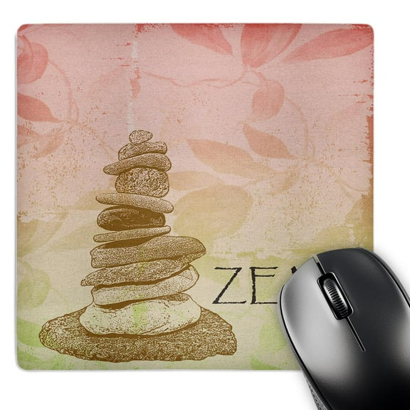 3dRose, Zen Rocks Floral- Inspirational Art, MousePad