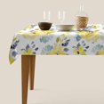thumbnail image 5 of TKS MITLAN Yellow Blue Flowers Tablecloth Decor Watercolor Plant Tender Petal Bright Summer Romantic Table Cloth Dining Room Kitchen Table Cover 60" X 84" Oblong/Rectangle, 5 of 16