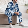 thumbnail image 7 of Lsque Flower Pattern Long Sleeve Pajama Set for Men - Soft 2-Piece Sleepwear and Loungewear Set with Pockets, Comfy Nightwear-XX-Large, 7 of 7