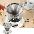 thumbnail image 2 of asddcavvf Stainless Steel Pour Over Coffee Dripper Double Layer Mesh Filter Cup Stand Home Use Coffee Dripper Stainless Mesh Filter Cup Silicone Collapsible, 2 of 9