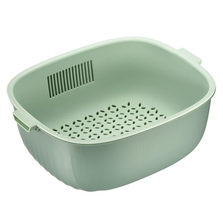 

Unique Bargains Colander Bowl Strainers Set Plastic Drain Basket Drainer Baskets Green