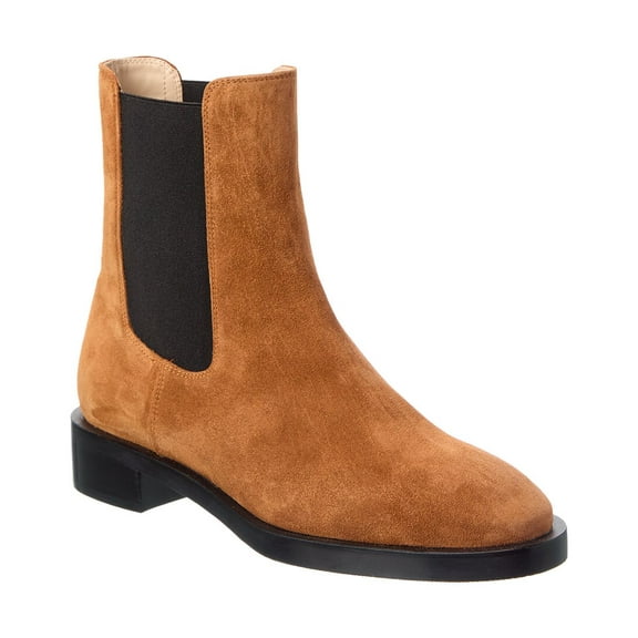 Stuart Weitzman Lenora Suede Chelsea Bootie, 8, Brown