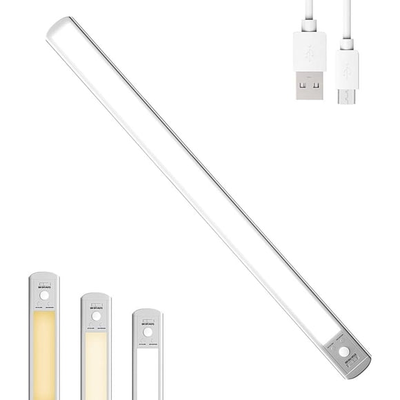 Epicflare Under Cabinet Light, Wireless LED Battery Rechargeable Cupboard Lights, Dimmable Motion Sensor Night Light with Magnetic Stick on Anywhere for Closet Wardrobe Kitchen Garage