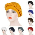 thumbnail image 2 of Turban Mode Couleur Unie Tressé pour Femmes Musulmanes Bonnet Chimio Couvre-Chef, 2 of 9